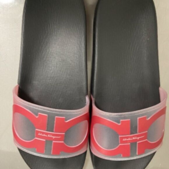 Mens groove 6 gancini translucent slide sandals Salvatore ferragamo